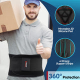 FEATOL Back Brace for Lower Back Pain Relief，Heavy Work Lifting, Sciatica, Herniated Disc with Ergonomically 3D Silicone Pad Men & Women S/M