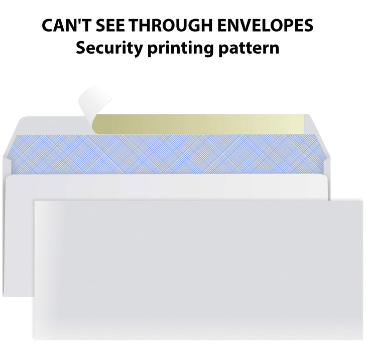 #10 Envelopes Letter Size Self Seal, Business White Security Tinted Peel and Seal, 500 Pack Windowless, Legal Size Regular Plain Envelopes 4-1/8 x 9-1/2 Inches - 24 LB Envelops