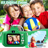 goopow Kids Selfie Camera Toys for Girls Age 3-9, Digital Video Camera Toy with Protective Cover,Christmas Birthday Festival Gifts for 3-9 Year Old Girls Boys- 32GB SD Card Included (Green-H25)