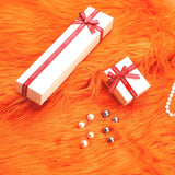 Faux Fur Fabric Christmas Fluffy Fuzzy Craft Shaggy Synthetic Plush Patch Sewing Fur Cuts for DIY Halloween Winter Costume Gnome Beard Miniature Dolls Costume Rugs Mats (Orange,60 x 18 Inch)