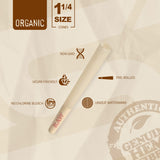 RAW Cones Organic 1-1/4 Size | 100 Pack | Pre Rolled Rolling Paper with Tips & Packing Tubes Included