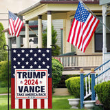 NASIAN Trump Vance 2024 Garden Flag Take America Back Garden Flag Trump Vance 2024 Yard Signs Patriotic American Garden Flags for Outside 12x18 Double Sided Outdoor House Lawn Decorations Banner