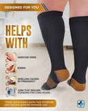 Doctor's Select Copper Plus Size Compression Socks Wide Calf - Up to 6XL | Black Wide Compression Socks for Women & Men | Copper Socks for Swelling, Varicose Veins | Extra Wide Calf Compression Socks