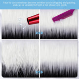 Faux Fur Fabric Christmas Fluffy Fuzzy Craft Shaggy Synthetic Plush Patch Sewing Fur Cuts for DIY Halloween Winter Costume Gnome Beard Miniature Dolls Costume Rugs Mats (White,4 x 100 Inch)