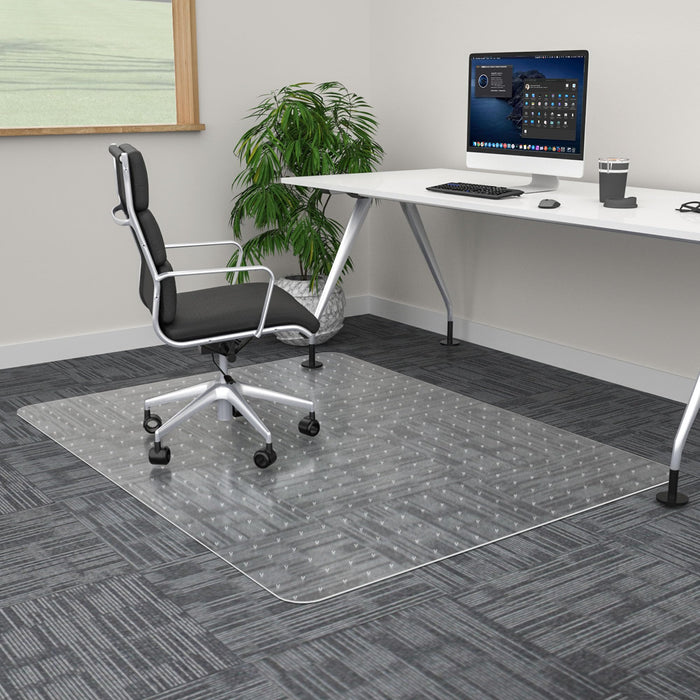 100pointONE Extra Large Office Chair Mat for Carpet, 35" x 55" Clear Desk Chair Mat for Low Pile Carpeted Floors- Easy Glide Plastic Floor Mat for Office Chair on Carpet