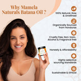 Mamela Naturals Raw Batana Oil for Hair Growth | Organically Sourced From Honduras | Dr Sebi approved | 4 oz | Prevents Hair Loss, Eliminates Split Ends & Increases Shine |