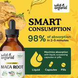 Maca Root Liquid Drops - Organic Maca Root Tincture for Men & Women - Peruvian Maca Root Liquid Extract - Vegan, Alcohol Free Supplement - 4 fl oz