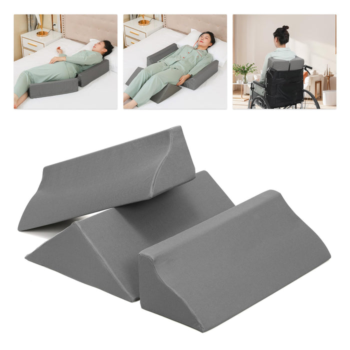 Fanwer Bed Wedges & Body Positioners (3 in 1), 40 Degree Wedges for Bed Positioning,Positioning Pillows for Elderly, Wedge Pillow for Bed Sores, Side Sleeping, After Surgery, Knees Elevated,Back Pain