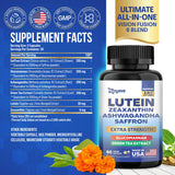 Lutein and Zeaxanthin Supplements 8000 MG Eye Vitamins with Saffron for Eye Health Supplements for Adults, Infused with Glucomannan, Ashwagandha, and Green Tea Extract Vision and Eyes Support