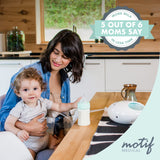 MOTIF MEDICAL Luna Double Electric Breast Pump - Easy to Use, Quiet Motor, Built-in LED Night Light - Outlet Required