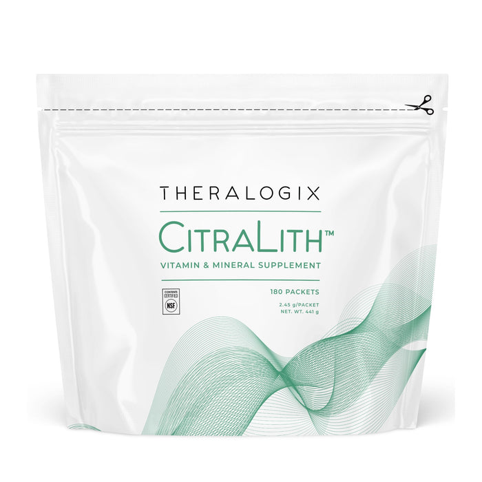 Theralogix CitraLith Vitamin & Mineral Supplement - 90-Day Supply - Kidney Health Support for Healthy Kidney Function - Includes Magnesium, Sodium, Potassium & Vitamin B6 - NSF Certified - 180 Packets