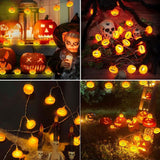 KEPABIGLE Halloween Decorations Big Pumpkin String Lights 10ft Battery Operated String Light with 20pcs Pumpkin Lights for Halloween Party Bedroom Decor