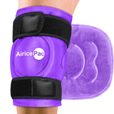 AiricePac Ice Pack for Knee Pain Relief, Reusable Gel Ice Wrap for Injuries, Swelling, Knee Replacement Surgery, Cold Compress Therapy for Arthritis, Meniscus Tear and ACL, Purple