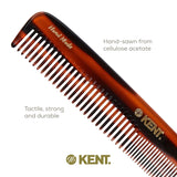 Kent 9T Tortoiseshell Fine Tooth and Wide Tooth Comb Detangler Hair Combs - Large Handmade and Saw-Cut Dressing Comb - Wet Hair Comb for Women and Durable Grooming Comb for Men Made in England