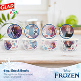 Glad for Kids Disney Frozen 6oz Paper Snack Bowls, Lids Not Included| Disney Anna and Elsa Paper Snack Bowls, Kids Snack Bowls| Kid-Friendly Paper Snack Cups for Everyday Use, 32 Count - 10 Pack