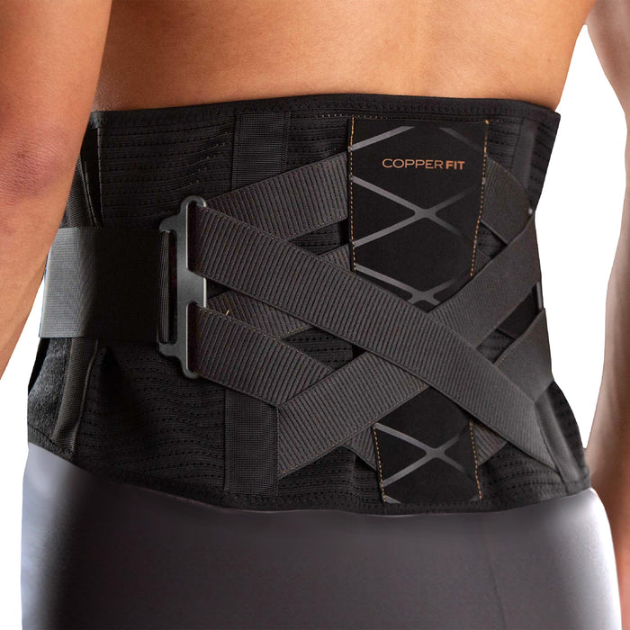 Copper Fit X-Back Brace for Lower Back Pain, Lumbar Support, Herniated Disc, Sciatica, Arthritis – Adjustable, Breathable Design - for Men and Women (Large/XLarge)