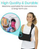 Vive Arm Sling Shoulder Immobilizer for Left or Right Arm - Comfortable Relief for Shoulder & Elbow Injury, Rotator Cuff Surgery, Broken Wrist, Hand - Adjustable Padded Straps Fit Men & Women (Black)