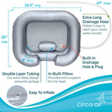 CIRCA AIR Inflatable Sink For Locs - Inflatable Hair Washing Basin For Locs. Portable Shampoo Bowl, Inflatable Tub For Hair Detox, Loc Detox Tub with Pillow