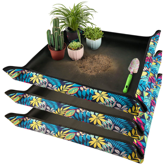 HNXTYAOB 3 PCS 29.5"x 29.5" Waterproof Repotting Mat for Plant Transplanting and Mess Control