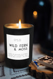 Leoben Co | Masculine Aromas | Small Batch | Soy Wax 9 oz | Scented Black Candles with Natural Essential Oils | Vegan (Wild Fern & Moss)
