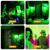 Hompavo 【Upgraded LED Flame Light Bulbs, 3 Modes Flickering Light Bulbs, E12 Chandelier Base Candle Fire Light Bulb for Halloween Christmas Party Porch Indoor & Outdoor Home Decoration, Green 6 Pack