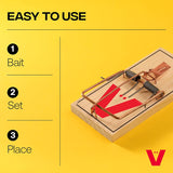 VICTOR Metal Pedal Mouse Trap, Disposable Reusable Mouse Traps, 4 PACK.