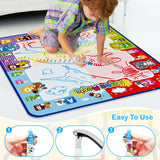 Jasonwell Aqua Water Doodle Mat 31x31 Inches Large Magic Drawing Doodling Mat Coloring Mat Educational Toys Christmas Birthday Gifts for Kids Toddler Boys Girls Age 2 3 4 5 6 7 8 Year Old (Alphabet)