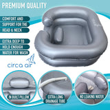 CIRCA AIR Inflatable Sink For Locs - Inflatable Hair Washing Basin For Locs. Portable Shampoo Bowl, Inflatable Tub For Hair Detox, Loc Detox Tub with Pillow