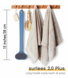 surlees Back Scrubber for Shower, Bath and Body Brush for Elderly, Men and Women, 15 Inch / 38 CM (Cyan, Soft-6)