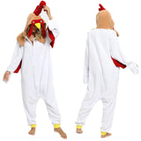 NAITOKE Adult Animal Onesie Halloween Costume Cosplay One-Piece Pajamas Women Man Teens White Red