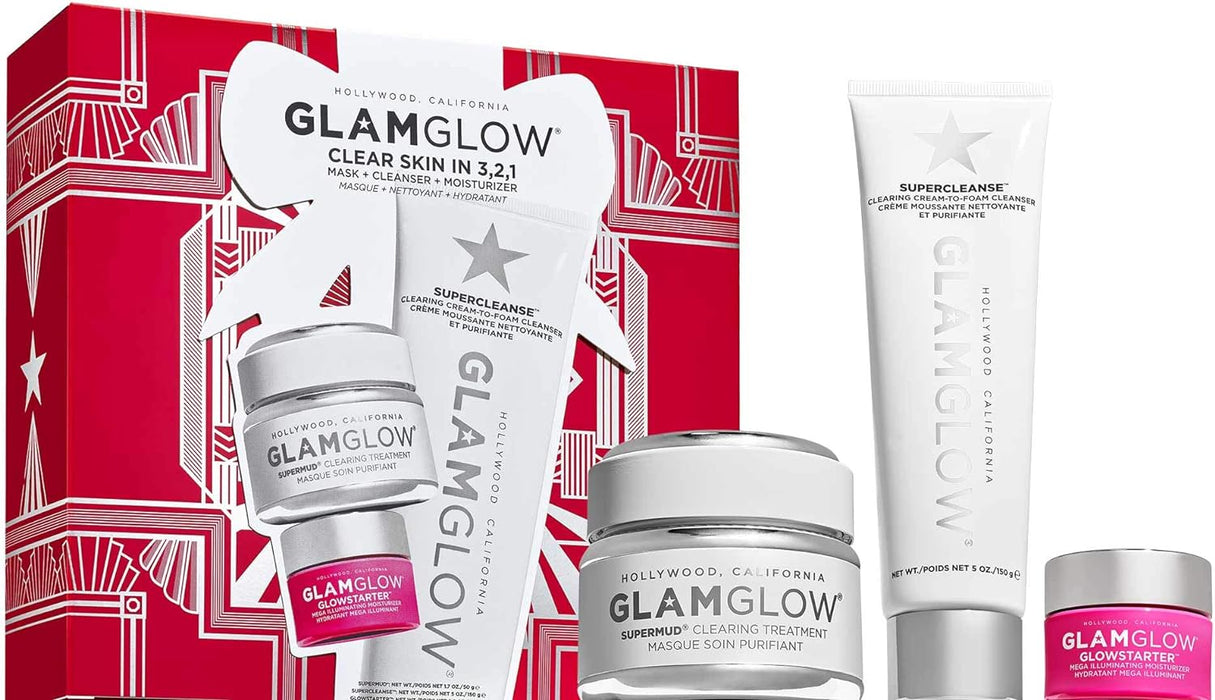 GLAMGLOW Clear Skin In 3,2,1 SuperMud + Cleanse + Glowstarter Set