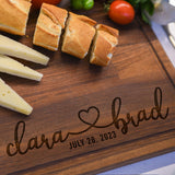 Personalized Engraved Cutting Board for Couples, Custom Couples Gift Ideas for Christmas Wedding Anniversary Engagement Housewarming, Anniversary Gifts for Men Women Parents, Wedding Gifts for Couples