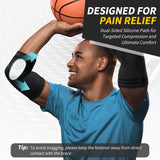 CAMBIVO Elbow Compression Sleeve with Removable Strap for Men & Women, Elbow Brace for Tendonitis and Tennis Elbow, Golfers Elbow Brace for Weightlifting, Arthritis, Workouts, and Reduce Joint Pain