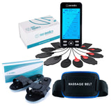 NueMedics Rechargeable Tens 24 Muscle Stimulator Complete Set + Flex Snap on Belt for Lower Back + Slippers Pain Relief Therapy Muscle Recovery Neuropathy,Arthritis, Bursitis, Tendonitis, Sciatica