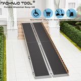 FACHNUO 10FT Portable Wheelchair Ramp Non-Skid Handicap Ramps Folding Wheel Chair Ramp Aluminum Threshold Ramp for Doorways, Curbs Mobility Scooter Ramps for Home, Steps 31.3'' Wide 800LBS Capacity