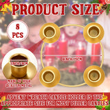 Sliner 8 Pcs Christmas Advent Wreath Ring Gold Advent Ring Candle Holder Round Shape Taper Metal Advent Wreath for Home Table Decor Xmas Decorations