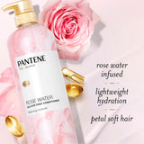 Pantene Rose Water Conditioner, Soothes, Replenishes Hydration, Safe for Color Treated Hair, Nutrient Infused with Vitamin B5 and Antioxidants, Pro-V Blends, 30.0 oz