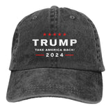 UQDGHT Trump 2024 Take America Back Unisex Adult Baseball Cowboy Hat (Washable) Black (One Size, Black)