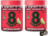 8Greens Daily Greens Gummies - Superfood Booster, Energy & Immune Support, Made with Real Greens, High in Antioxidants, Vitamin C, B12, Folate, Spirulina - Apple Flavored, 50 Vegan Gummies, Pack of 2