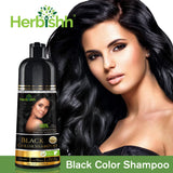 Herbishh Hair Color Shampoo for Gray – Magic Dye Colors in Minutes–Long Lasting–500 Ml–3-In-1 Color–Ammonia-Free (Black)