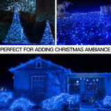 suddus Blue LED Christmas Lights Outdoor，200led 66ft Battery Operated Fairy Lights Indoor, Twinkle Lights for Bedroom, Halloween, Backyard, Tree, Dorm, Patio, Tapestry, Garden, Party