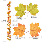 DearHouse 2 Pack Fall Garland Maple Leaf, 5.9Ft/Piece Hanging Vine Garland Artificial Autumn Foliage Garland Thanksgiving Decor for Home Wedding Fireplace Party Christmas (Green)