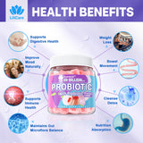 Sugar Free Probiotic Gummies 60 Billion CFU 11 Strains with Prebiotics Fiber, Probiotics Filled Gummies for Women Men Digestive Health, Peach Flavor, Supports Constipation, Diarrhea, Gas & Bloating