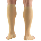 Truform Short Length 20-30 mmHg Compression Stocking for Men and Women, Reduced Length, Open Toe, Beige, Large