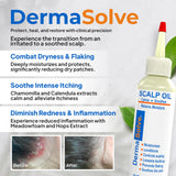 Dermasolve 4 oz Psoriasis, Seborrheic Dermatitis, & Dandruff Scalp Oil | Dermatologist Approved | Itchy, Flaky Scalp Relief | Clinically Tested, Long-Lasting Itch-Free, High-Performance Formula