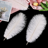 THARAHT White Ostrich Feathers 24pcs Natural Bulk 10-12Inch 25cm-30cm for Crafts Wedding Party Centerpieces Easter Gatsby and Christmas Tree Decoration Feathers