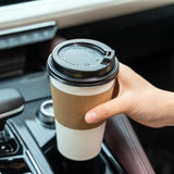 RACETOP Disposabe Coffee Cups with Lids and Sleeves 16 oz 50 Pack, Hot Paper Coffee Cups with Lids, To Go Cups with Lids, Ideal for To Go Coffee, Travel, Office, Home