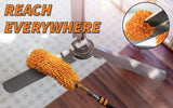 Extend-A-Reach Dusting Kit for Extension Pole or by Hand // Twist on Duster Cleaning Kit includes 3 attachments // Cobweb Brush // Feather Duster and Flexible Ceiling Fan Duster (Pole Sold Separately)