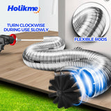 Holikme 21 Feet Dryer Vent Cleaning Brush, Extends Up to 20 Feet, Synthetic Brush Head, Use with or Without a Power Drill,Lint Remover