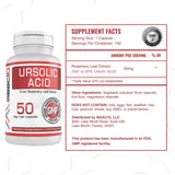 MAAC10 Ursolic Acid 50mg (100 Capsules 3X for 150mg 33-Day Serving) | Sourced from Rosemary Extract | Third-Party Lab Tested | AMPK & Sirtuin Activator